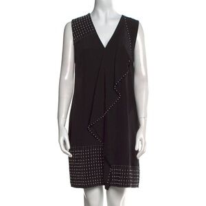 Derek Lam 10 Crosby Black Silk Shift Dress with Beaded Accents